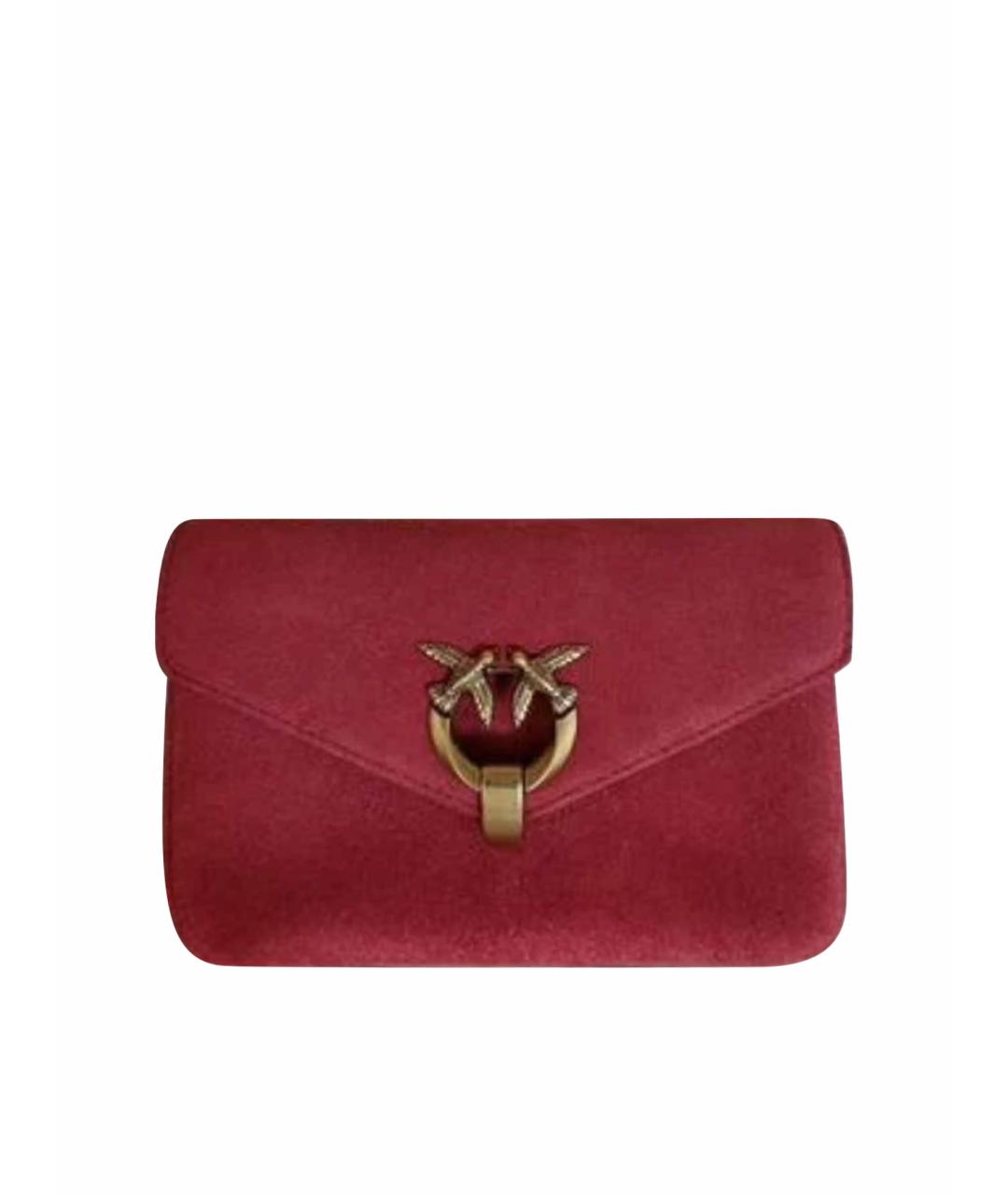 PINKO Бордовая замшевая сумка через плечо, фото 1