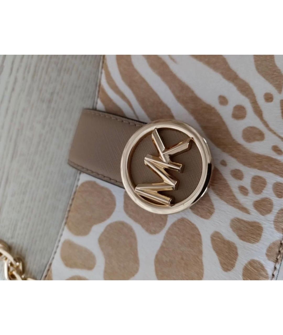 MICHAEL KORS Бежевая кожаная сумка через плечо, фото 2