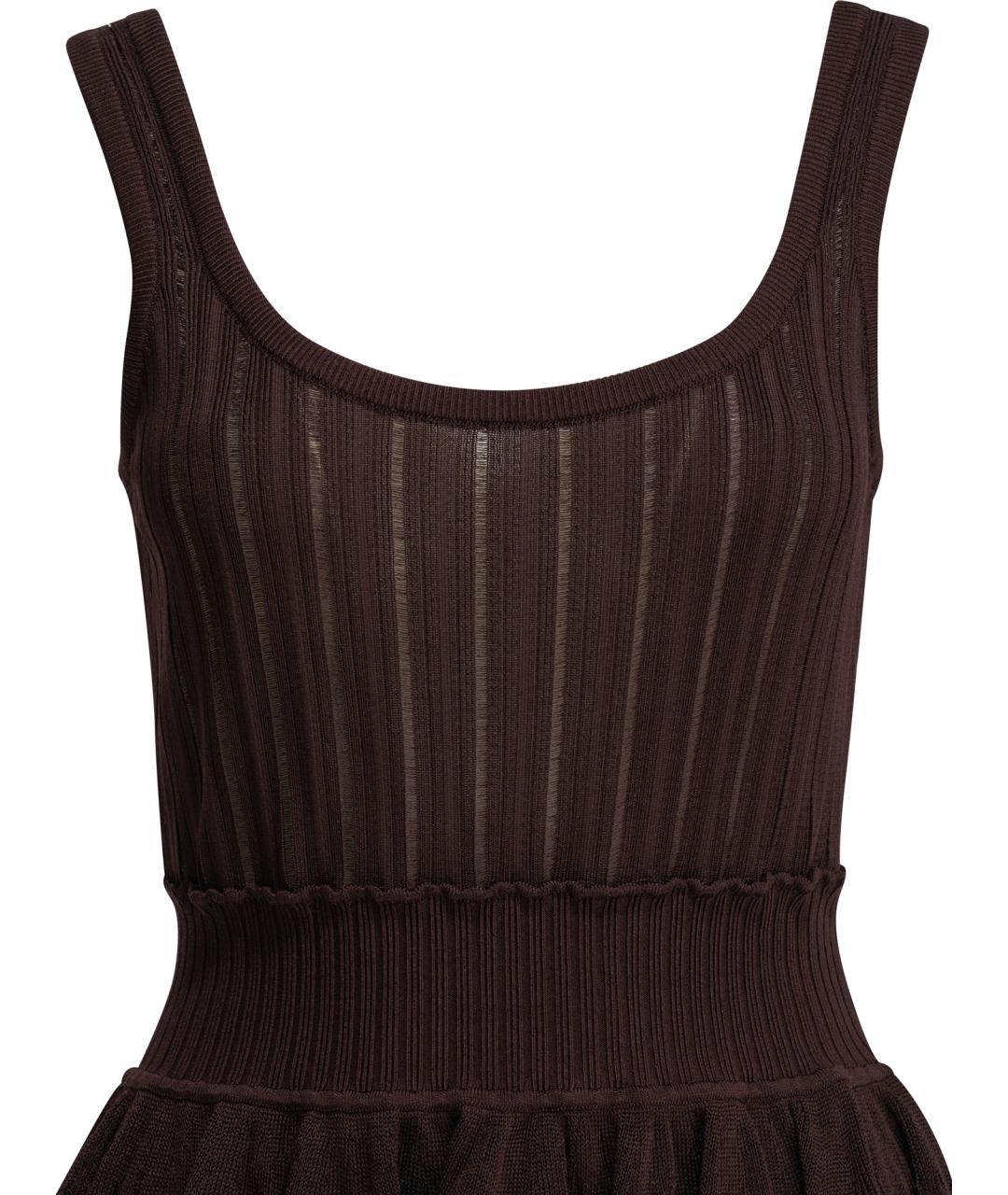 ALAIA Бордовое вискозное повседневное платье, фото 2