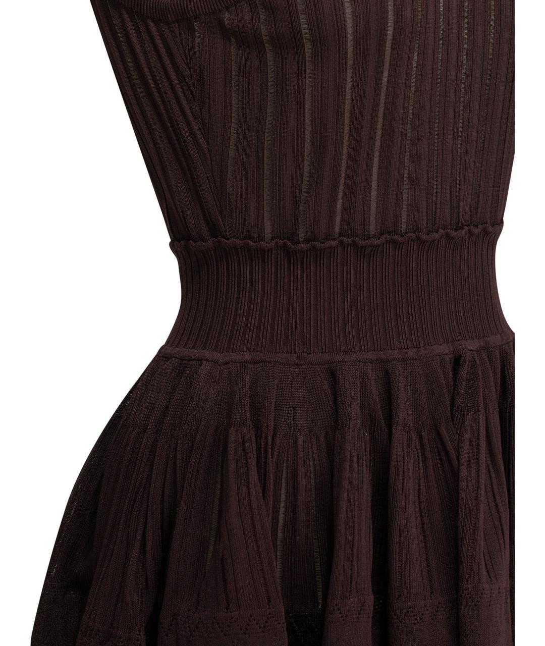 ALAIA Бордовое вискозное повседневное платье, фото 3