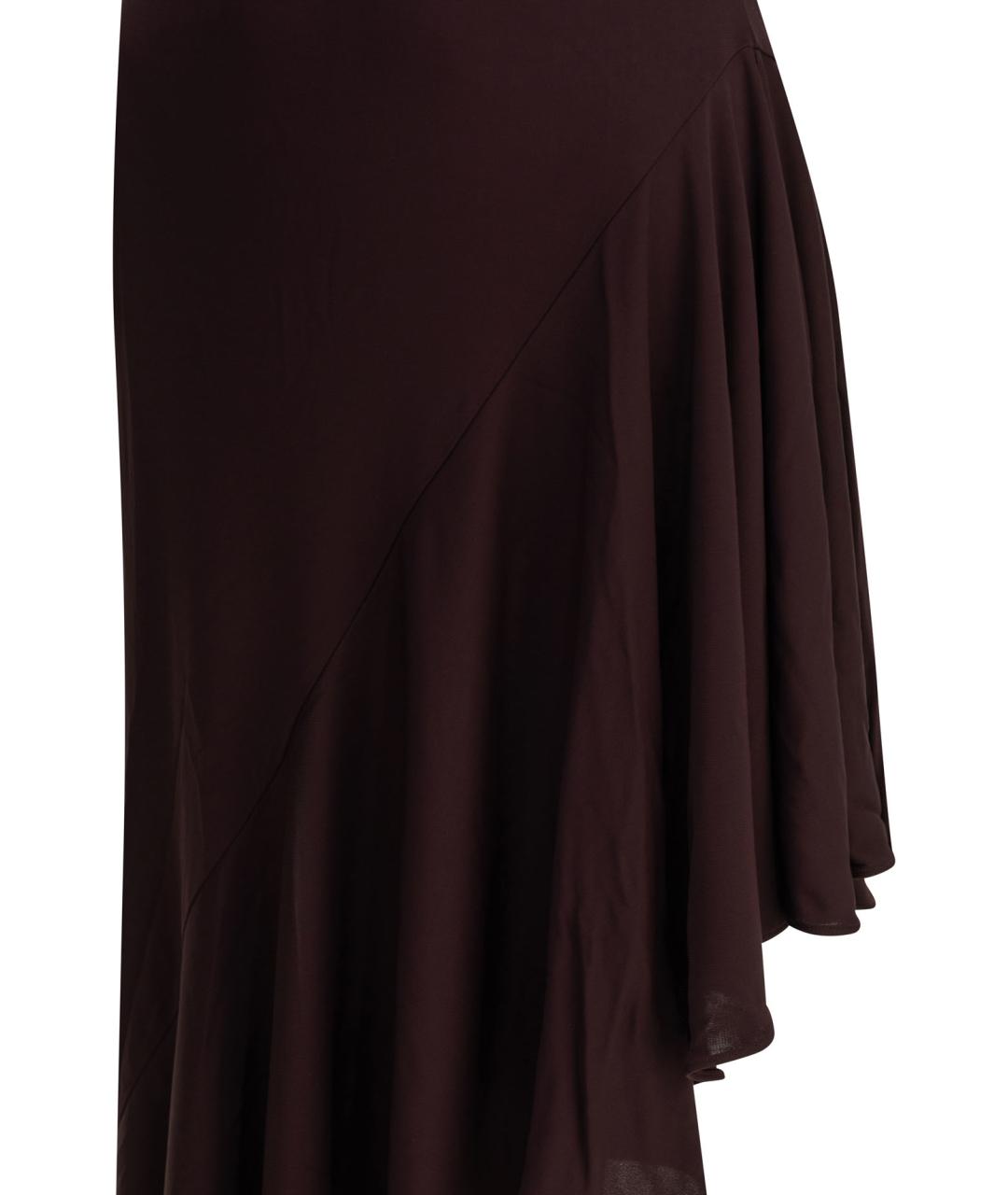 ALAIA Бордовое вискозное повседневное платье, фото 2