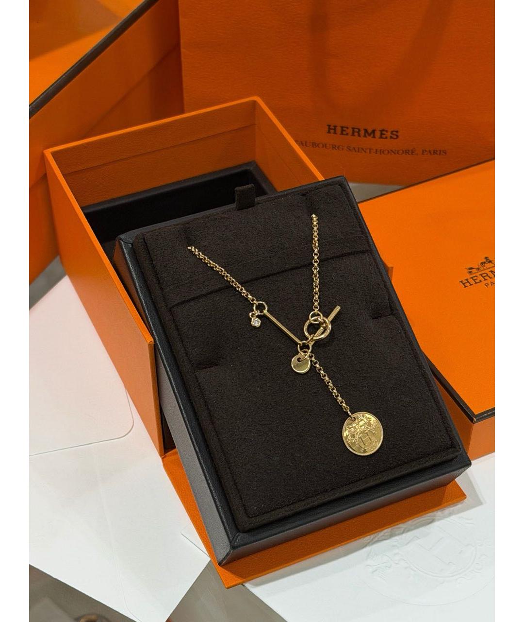 HERMES Золотое колье из розового золота, фото 2