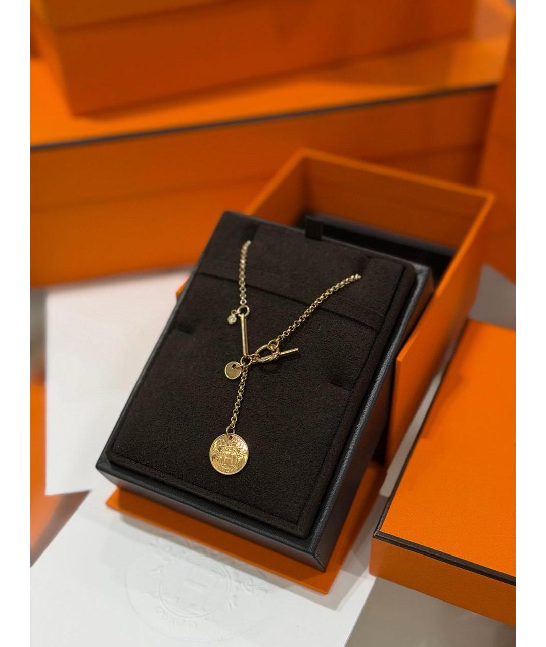 HERMES Золотое колье из розового золота, фото 3