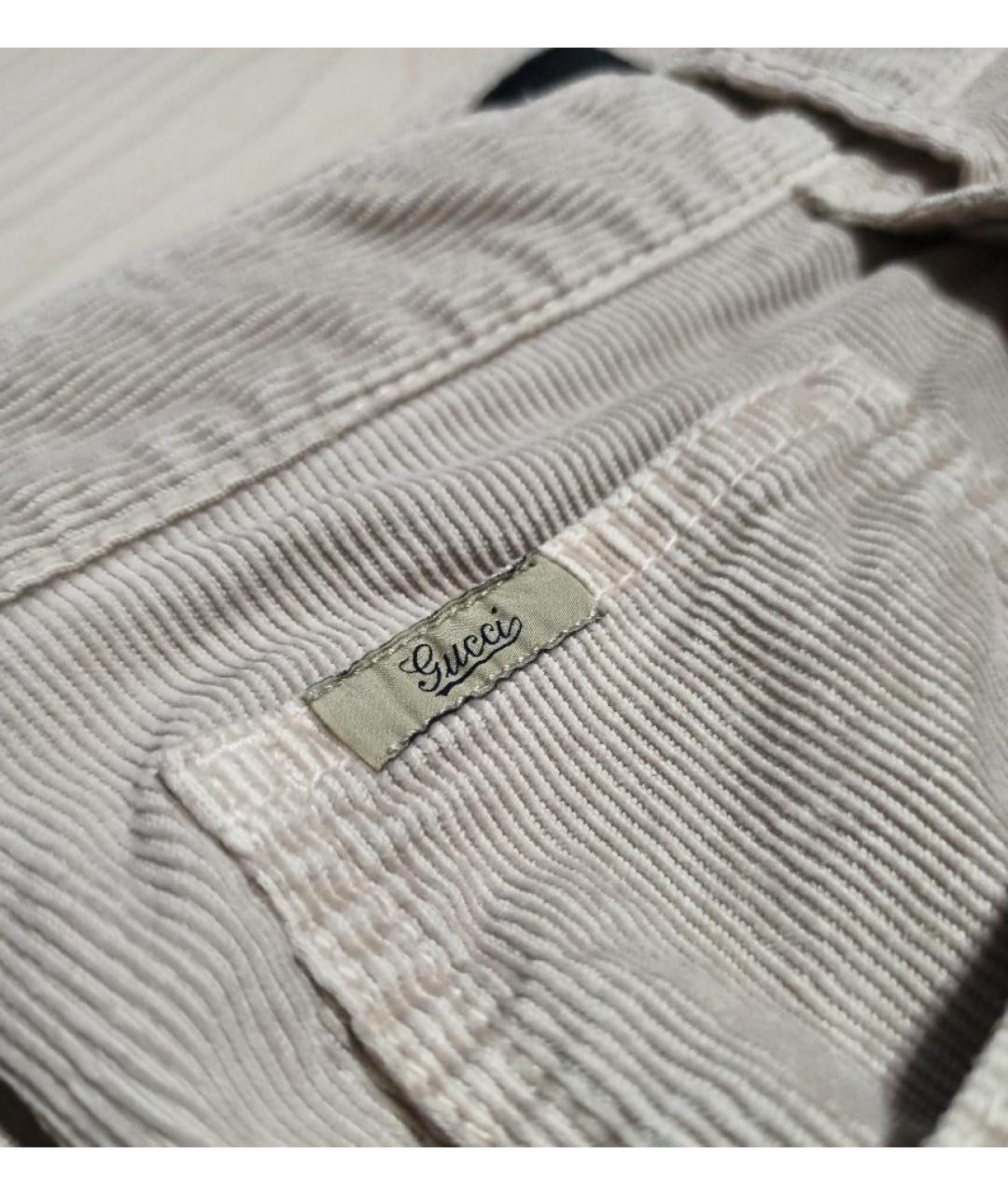 GUCCI Бежевые хлопко-эластановые джинсы скинни, фото 3