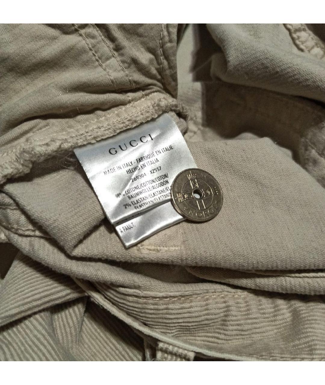 GUCCI Бежевые хлопко-эластановые джинсы скинни, фото 9