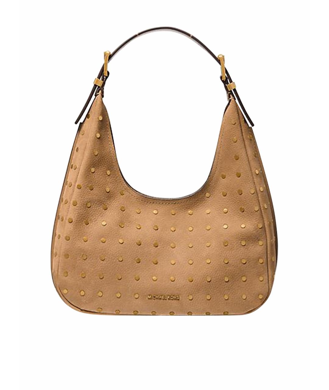 MICHAEL KORS Горчичная кожаная сумка с короткими ручками, фото 1