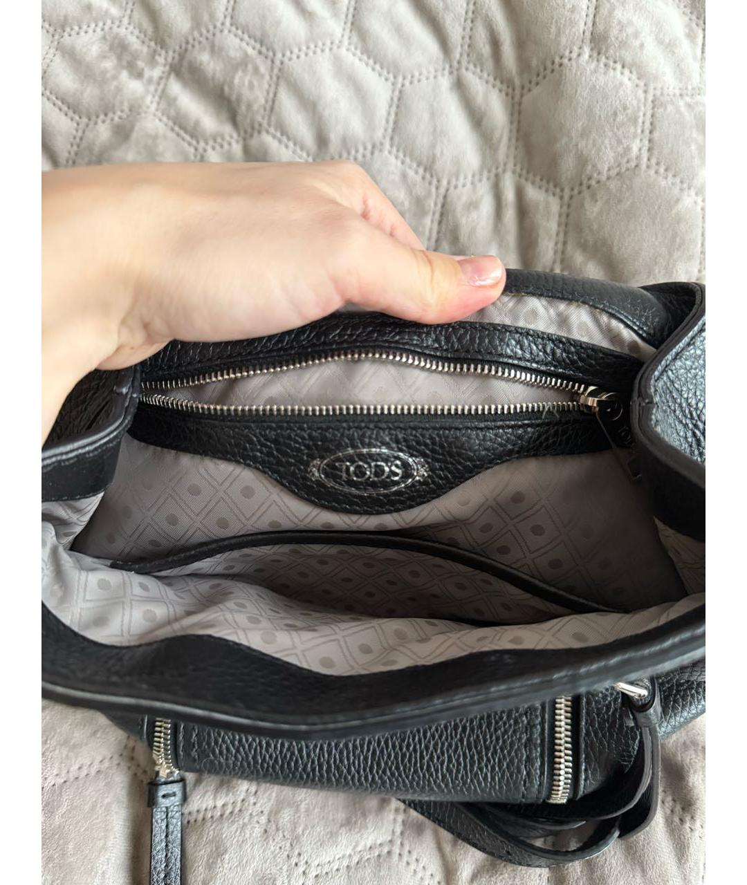 TOD'S Черный кожаный рюкзак, фото 4