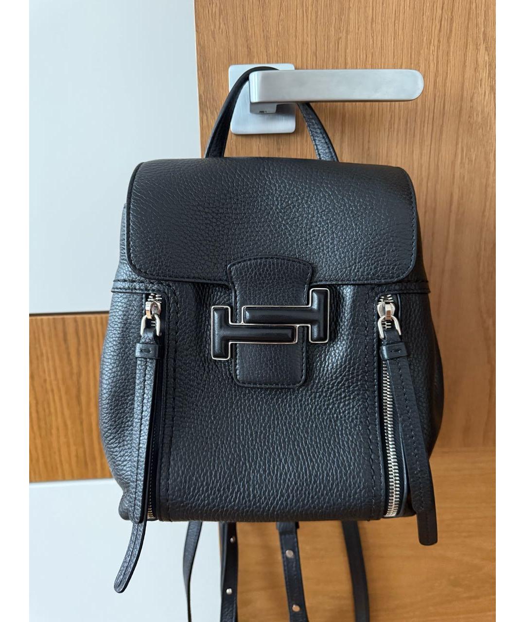 TOD'S Черный кожаный рюкзак, фото 9