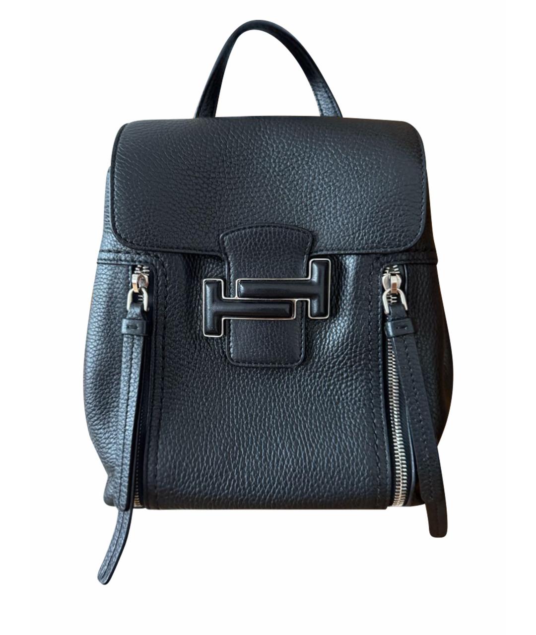 TOD'S Черный кожаный рюкзак, фото 1