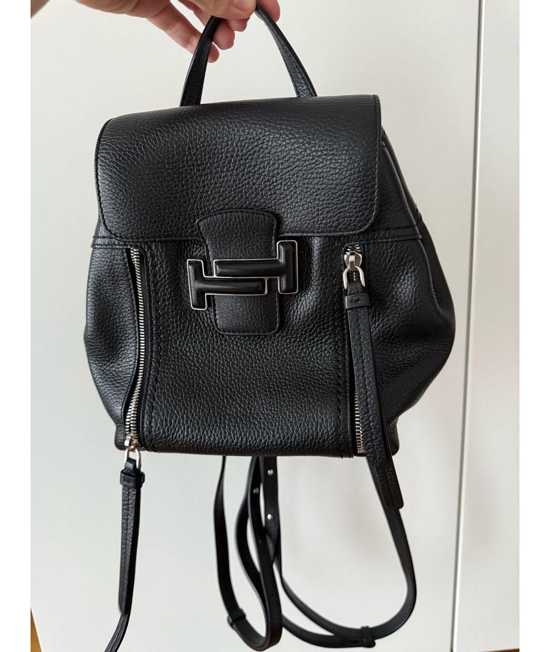 TOD'S Черный кожаный рюкзак, фото 2