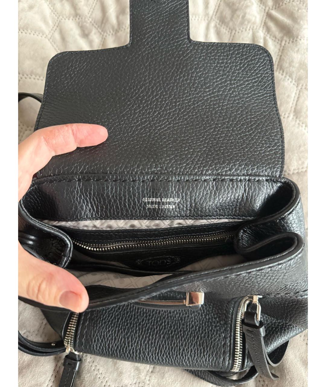 TOD'S Черный кожаный рюкзак, фото 5