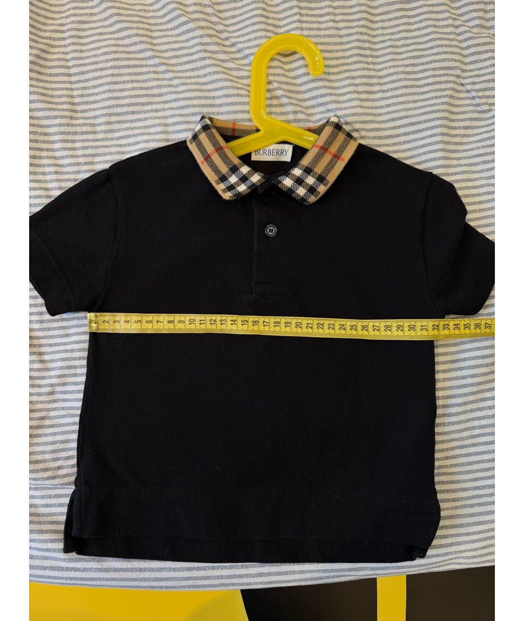 BURBERRY Черная хлопковая детская футболка, фото 6