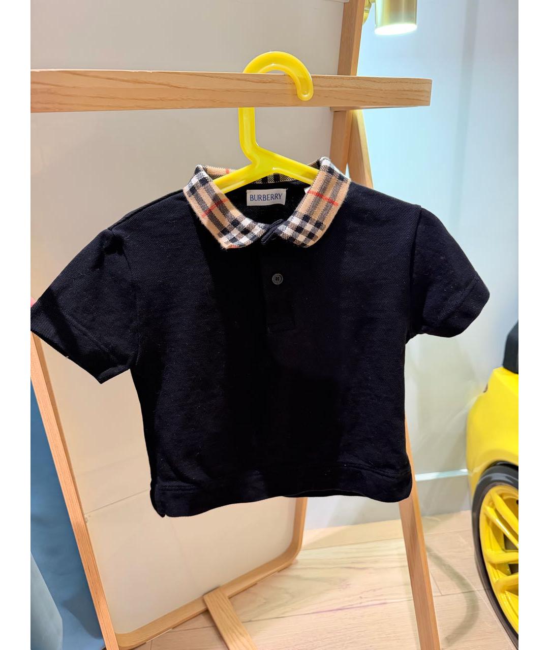 BURBERRY Черная хлопковая детская футболка, фото 9