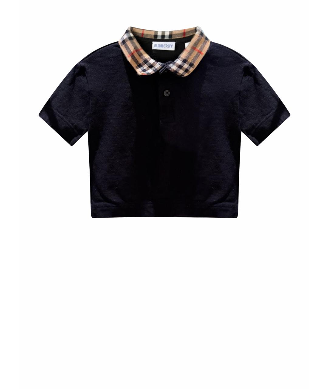BURBERRY Черная хлопковая детская футболка, фото 1