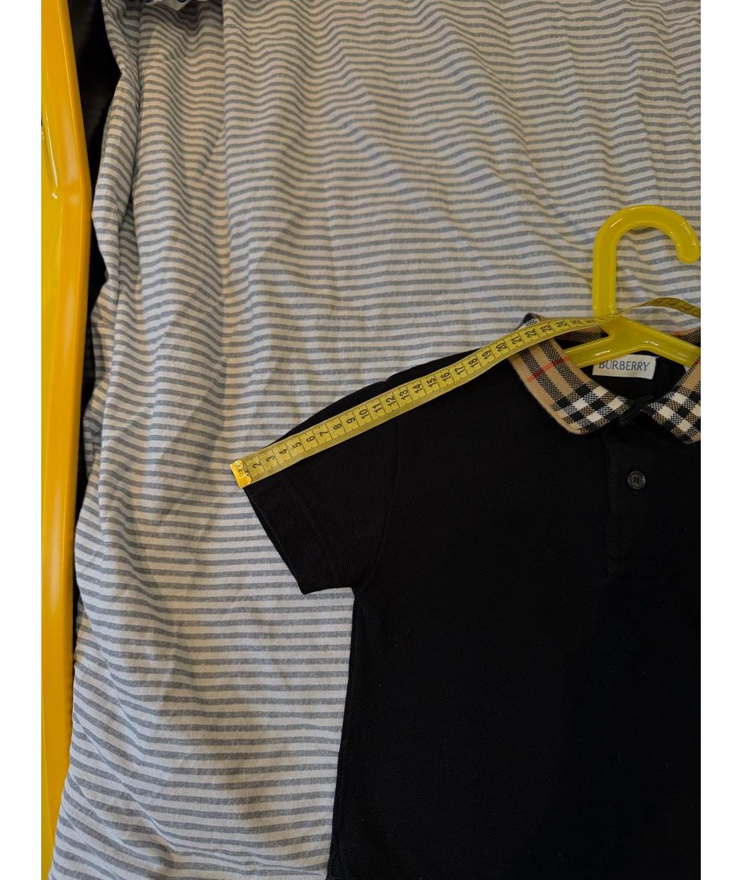 BURBERRY Черная хлопковая детская футболка, фото 7