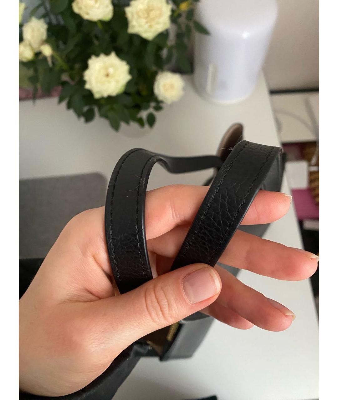 FURLA Черная кожаная сумка тоут, фото 5