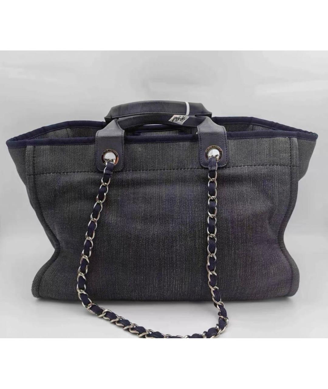CHANEL Синяя деним сумка тоут, фото 3