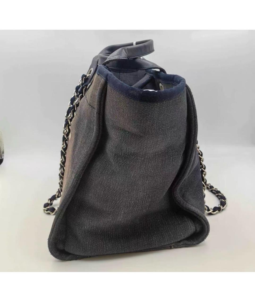CHANEL Синяя деним сумка тоут, фото 2