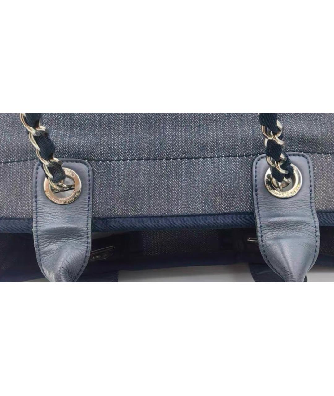 CHANEL Синяя деним сумка тоут, фото 6