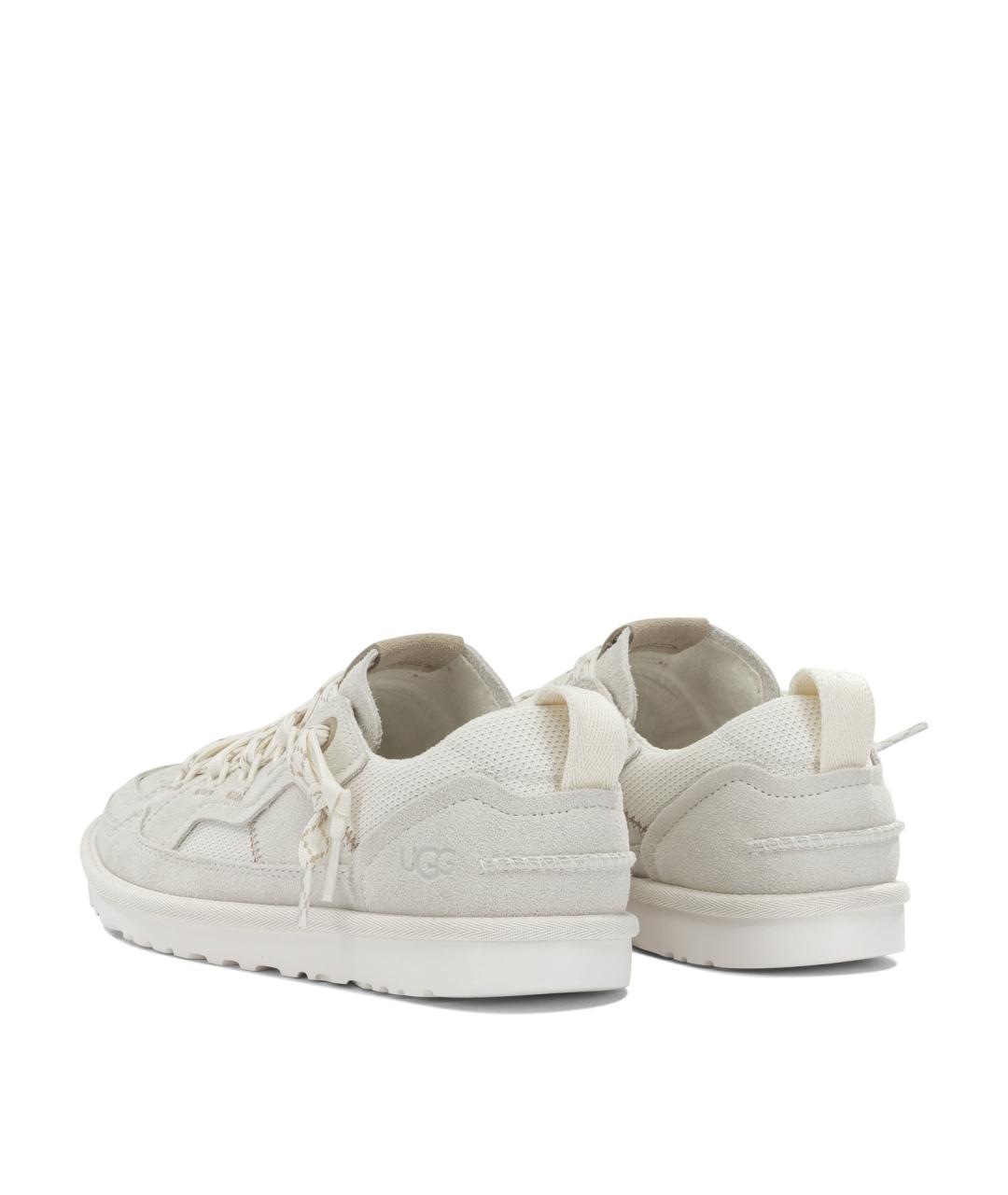 UGG AUSTRALIA Белые синтетические низкие кроссовки / кеды, фото 4