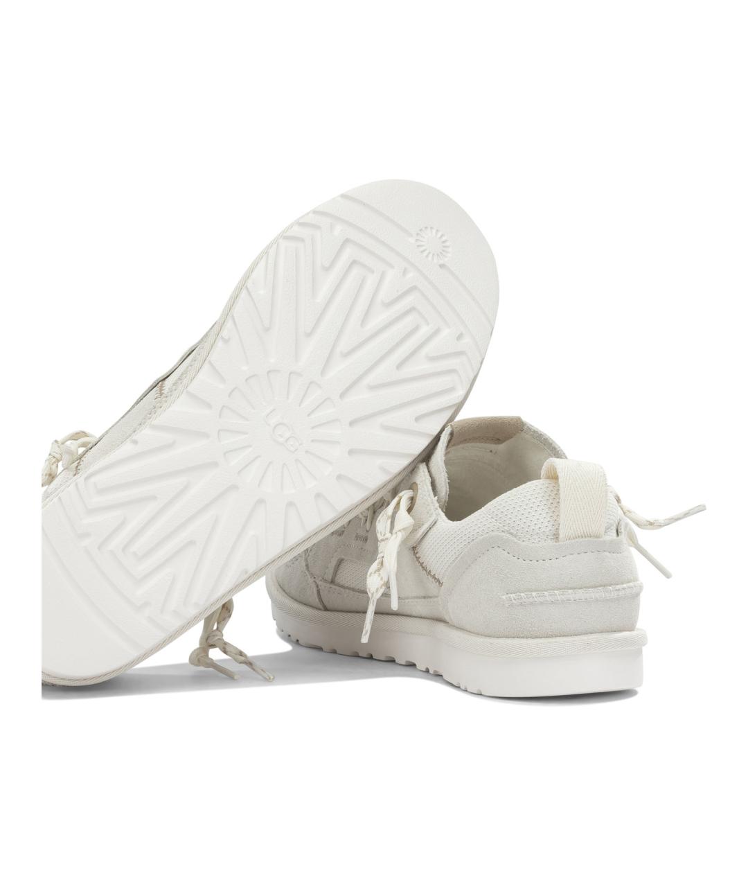 UGG AUSTRALIA Белые синтетические низкие кроссовки / кеды, фото 5