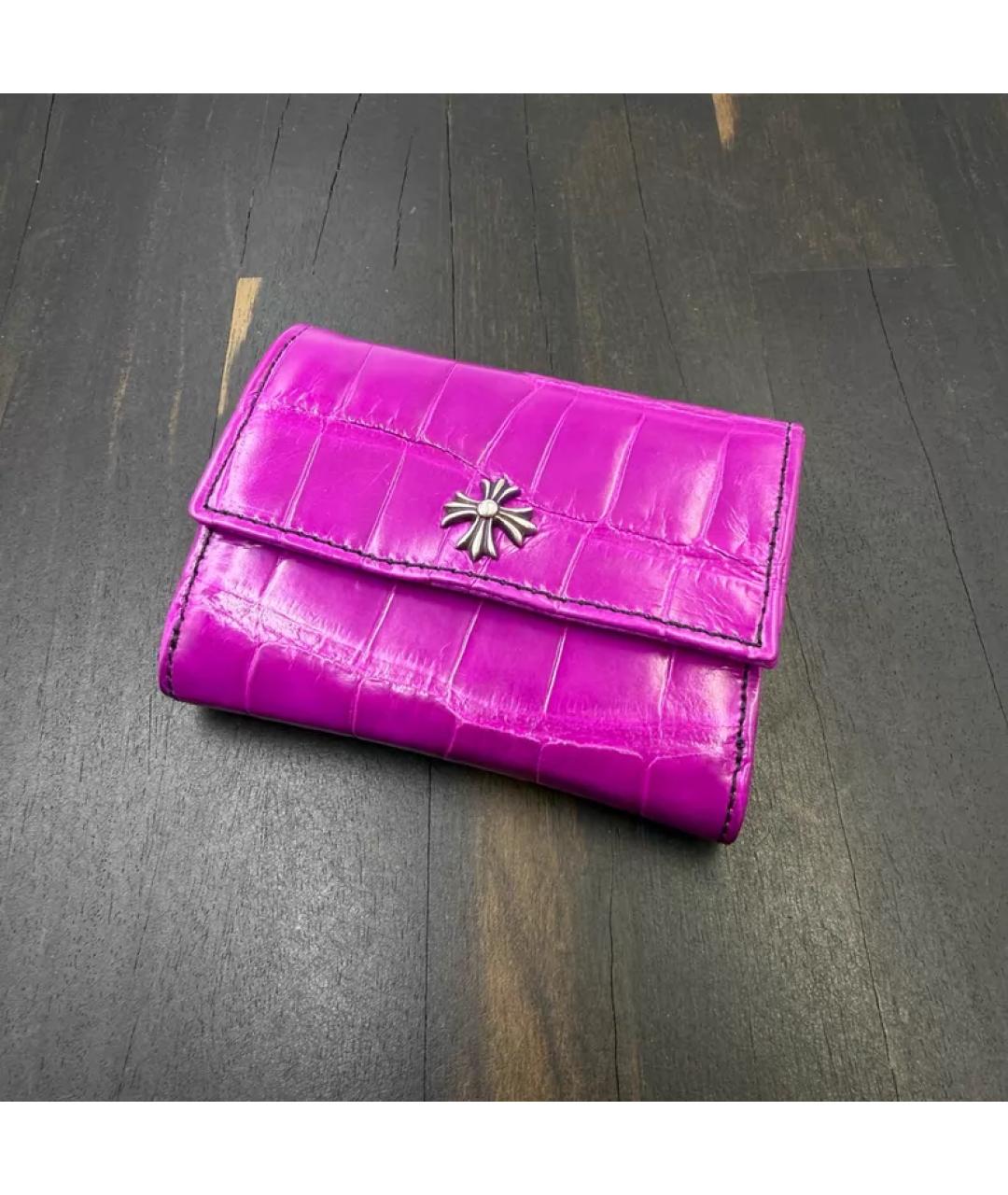 CHROME HEARTS Фуксия кожаный кошелек, фото 3