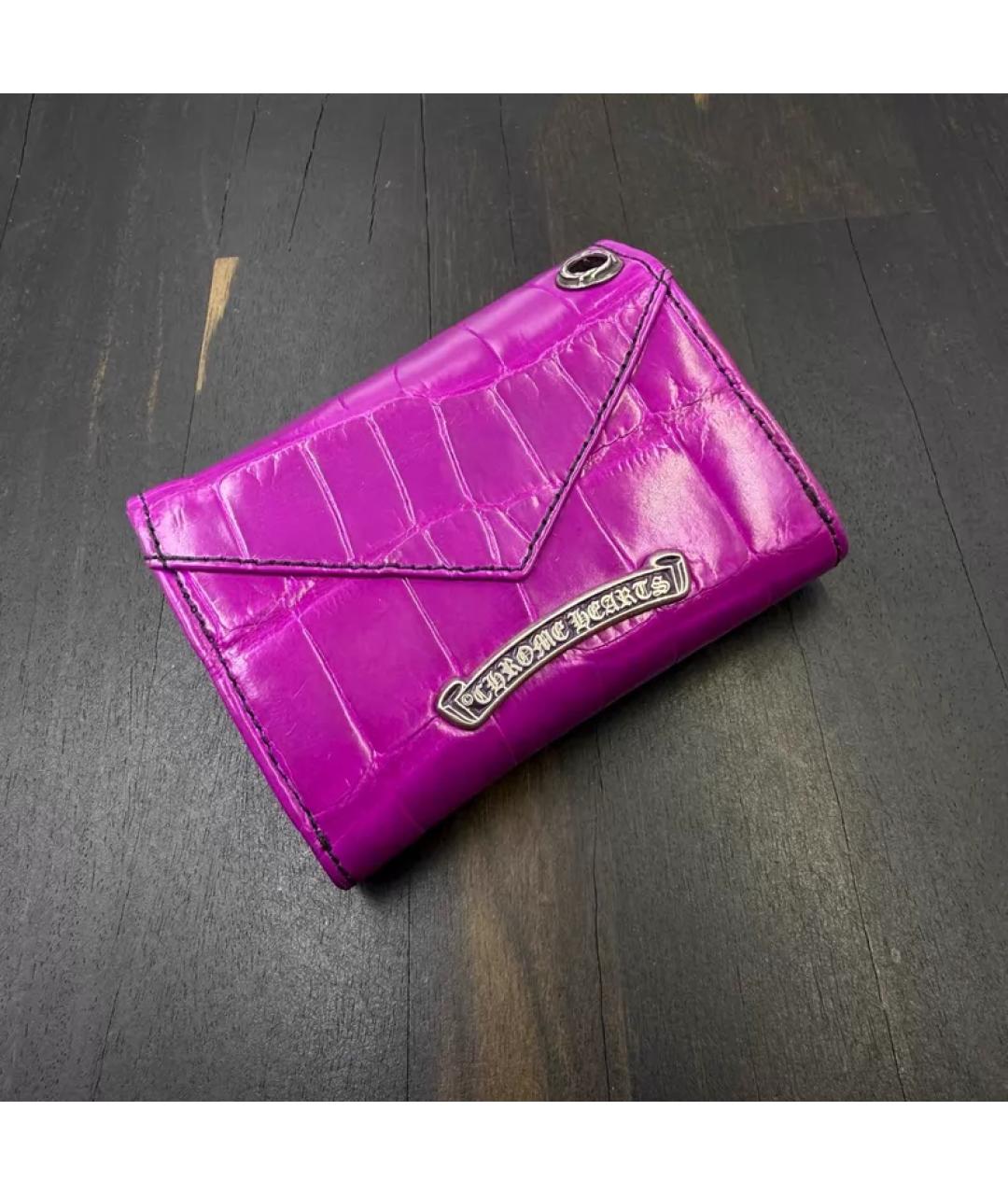 CHROME HEARTS Фуксия кожаный кошелек, фото 2