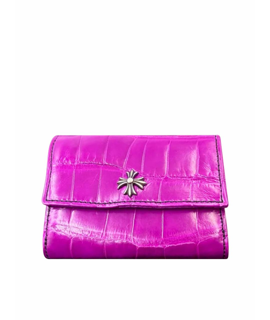 CHROME HEARTS Фуксия кожаный кошелек, фото 1