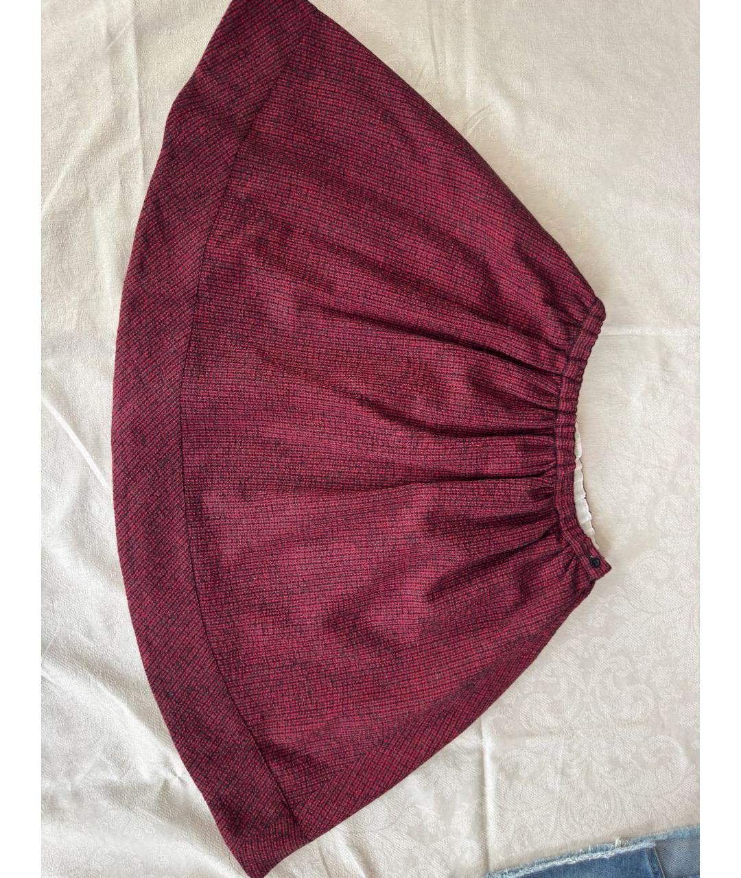 BONPOINT Бордовая шерстяная юбка, фото 5