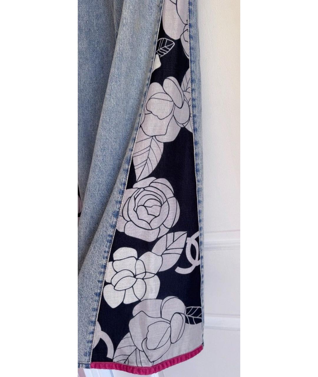 CHANEL Голубые хлопковые джинсы клеш, фото 2