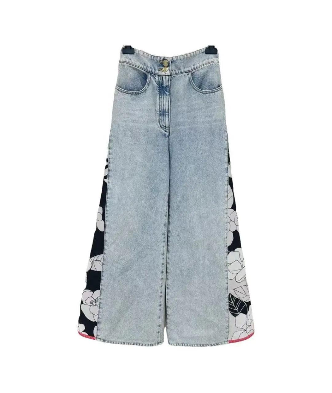 CHANEL Голубые хлопковые джинсы клеш, фото 9