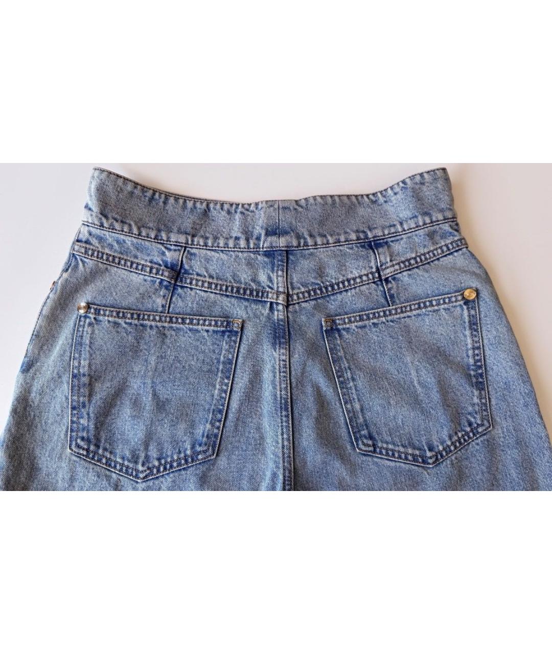 CHANEL Голубые хлопковые джинсы клеш, фото 6