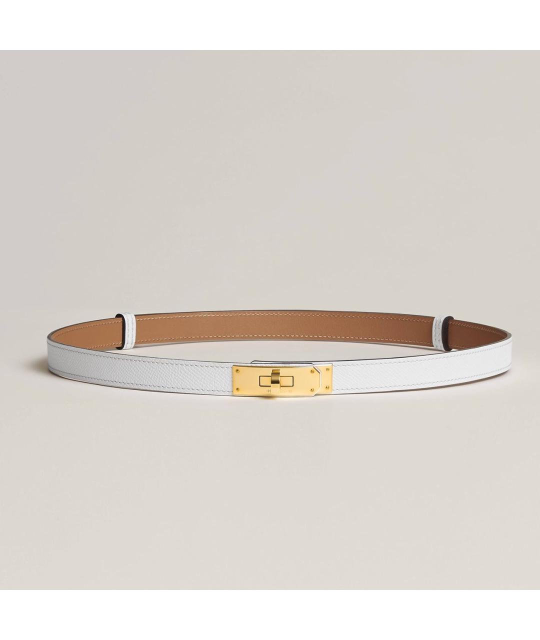 HERMES Белый кожаный ремень, фото 7