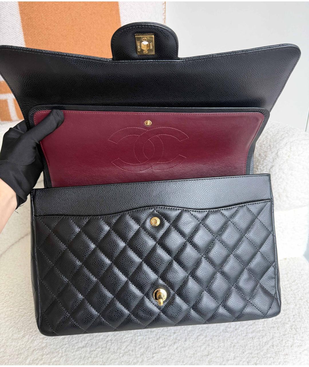 CHANEL Черная кожаная сумка через плечо, фото 7