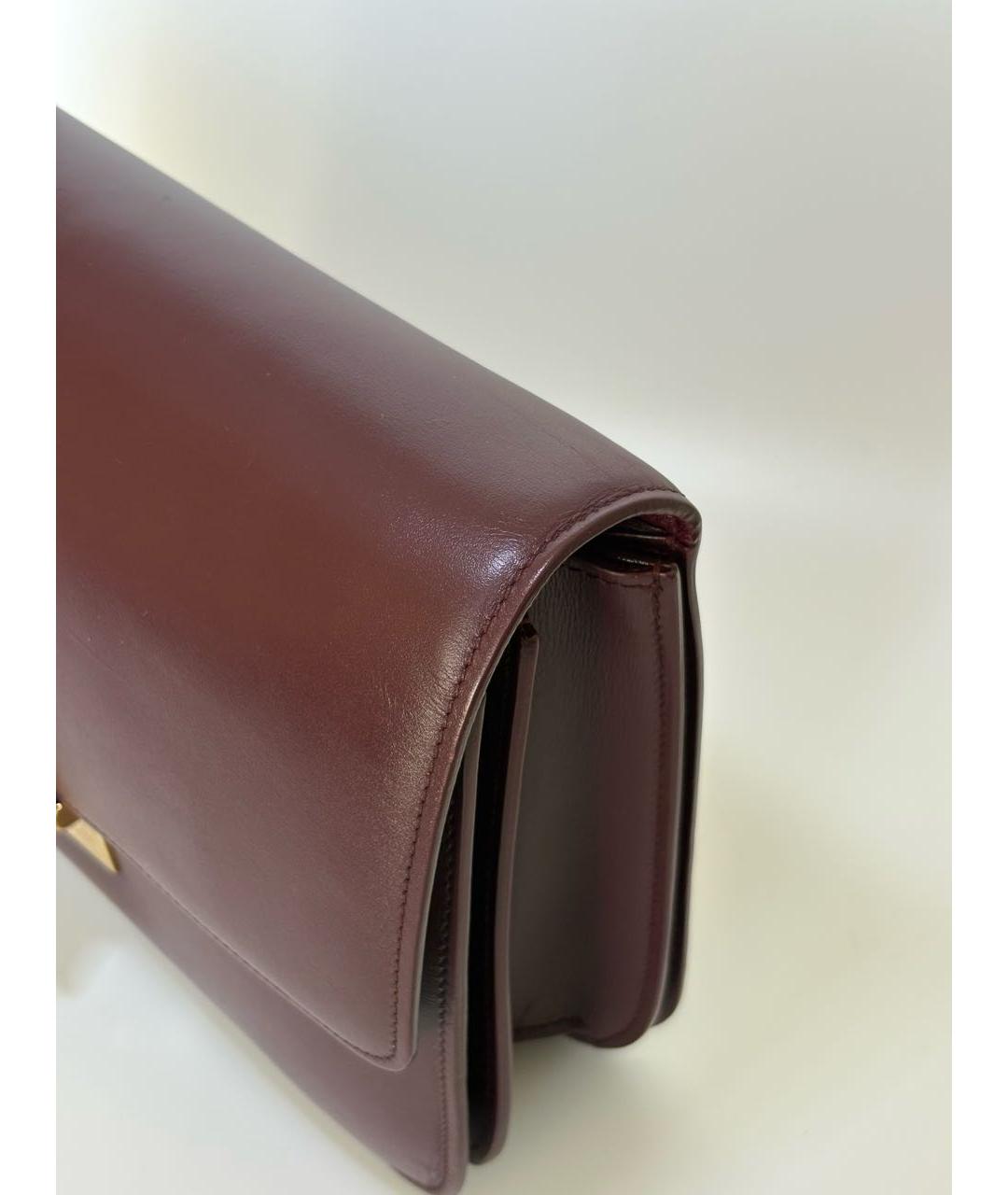 CELINE Бордовая кожаная сумка через плечо, фото 6