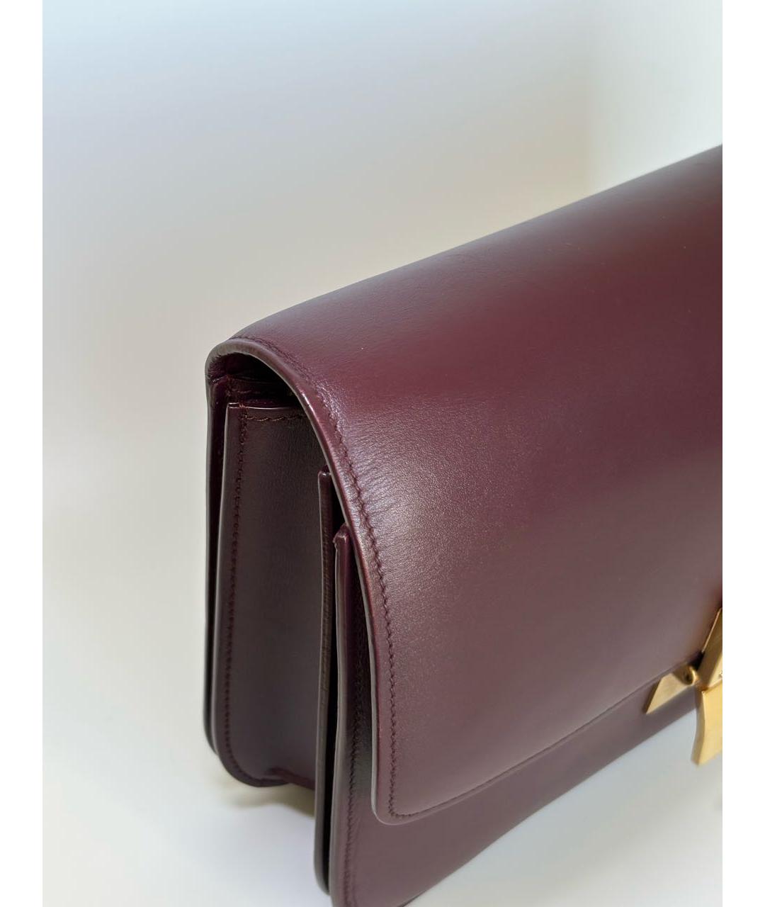 CELINE Бордовая кожаная сумка через плечо, фото 5