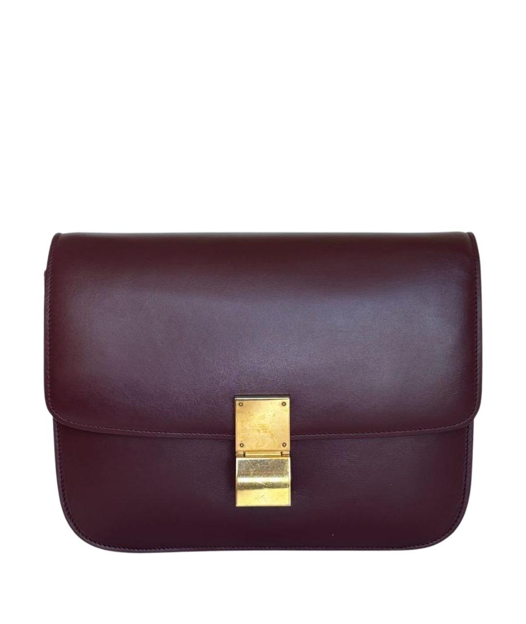 CELINE Бордовая кожаная сумка через плечо, фото 1
