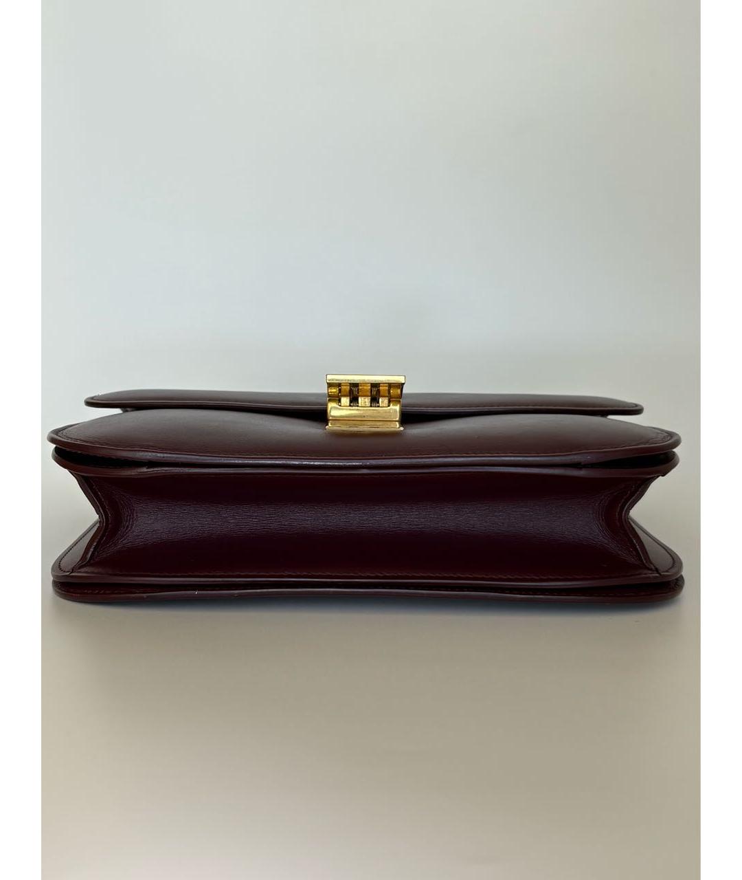 CELINE Бордовая кожаная сумка через плечо, фото 7