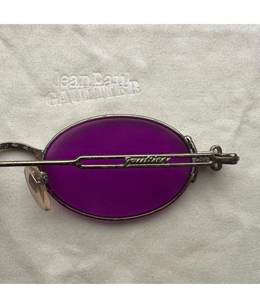 JEAN PAUL GAULTIER Золотые металлические солнцезащитные очки, фото 5