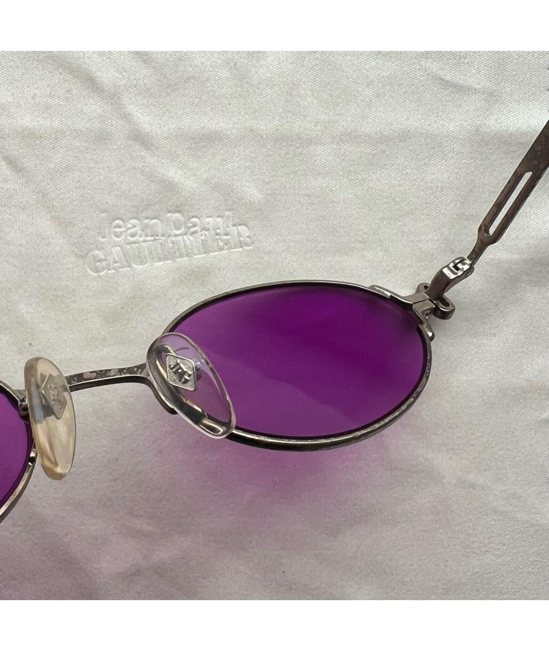 JEAN PAUL GAULTIER Золотые металлические солнцезащитные очки, фото 6