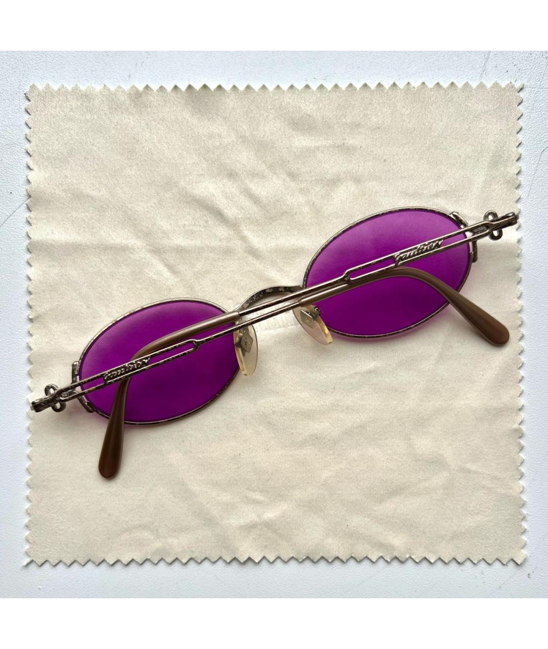 JEAN PAUL GAULTIER Золотые металлические солнцезащитные очки, фото 2