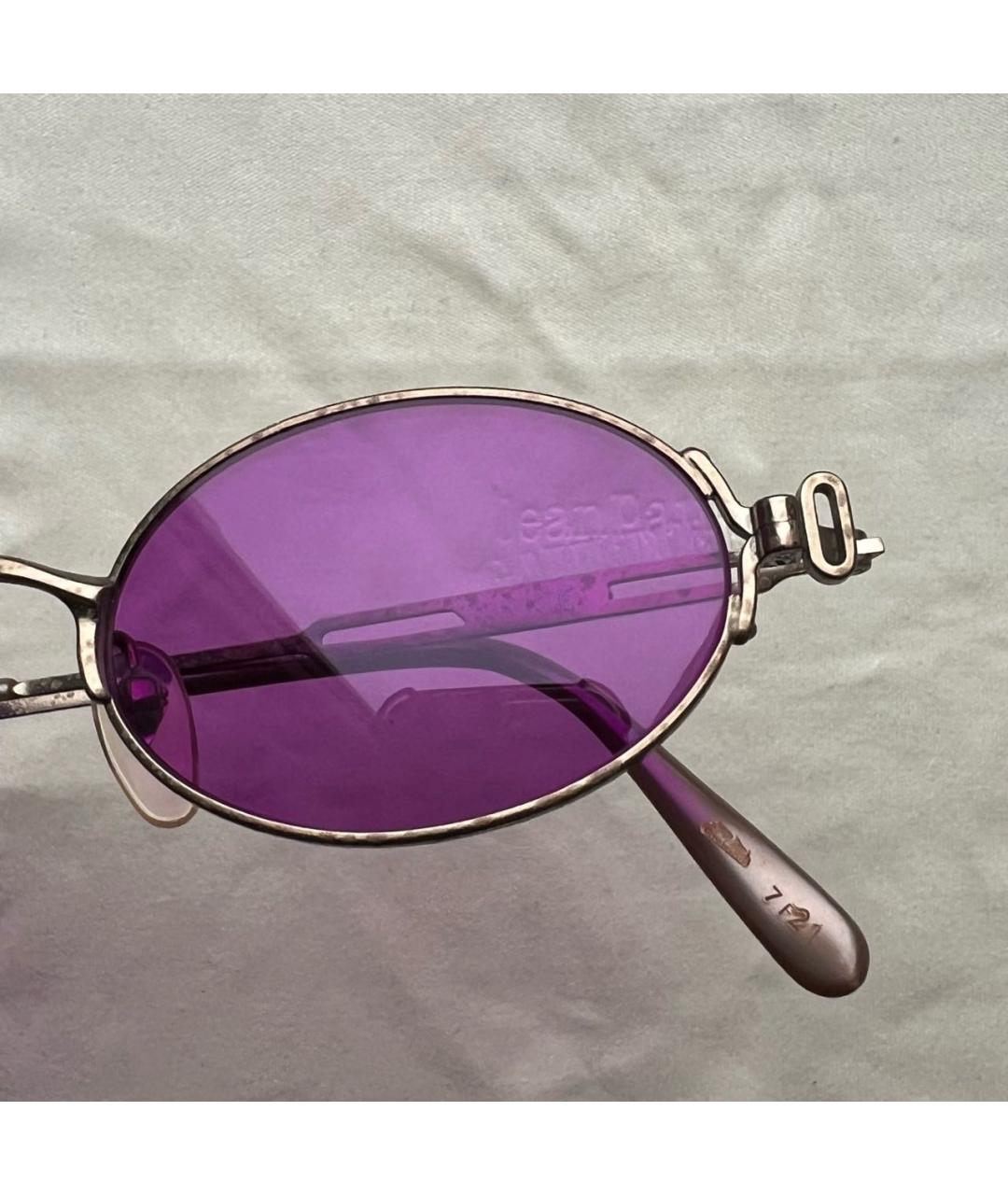 JEAN PAUL GAULTIER Золотые металлические солнцезащитные очки, фото 4