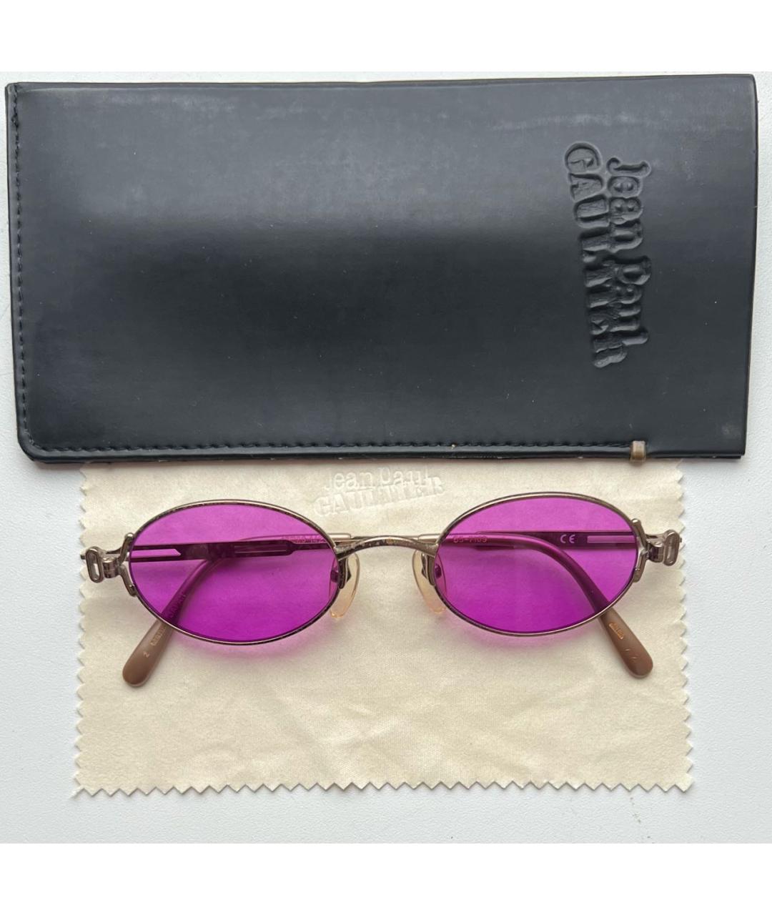 JEAN PAUL GAULTIER Золотые металлические солнцезащитные очки, фото 8