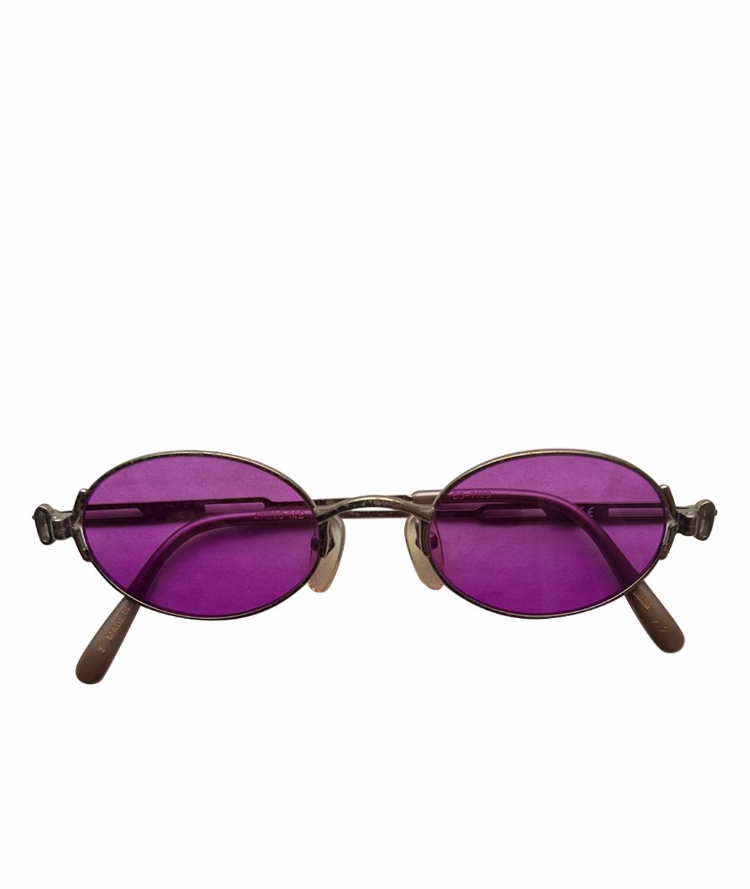 JEAN PAUL GAULTIER Золотые металлические солнцезащитные очки, фото 1