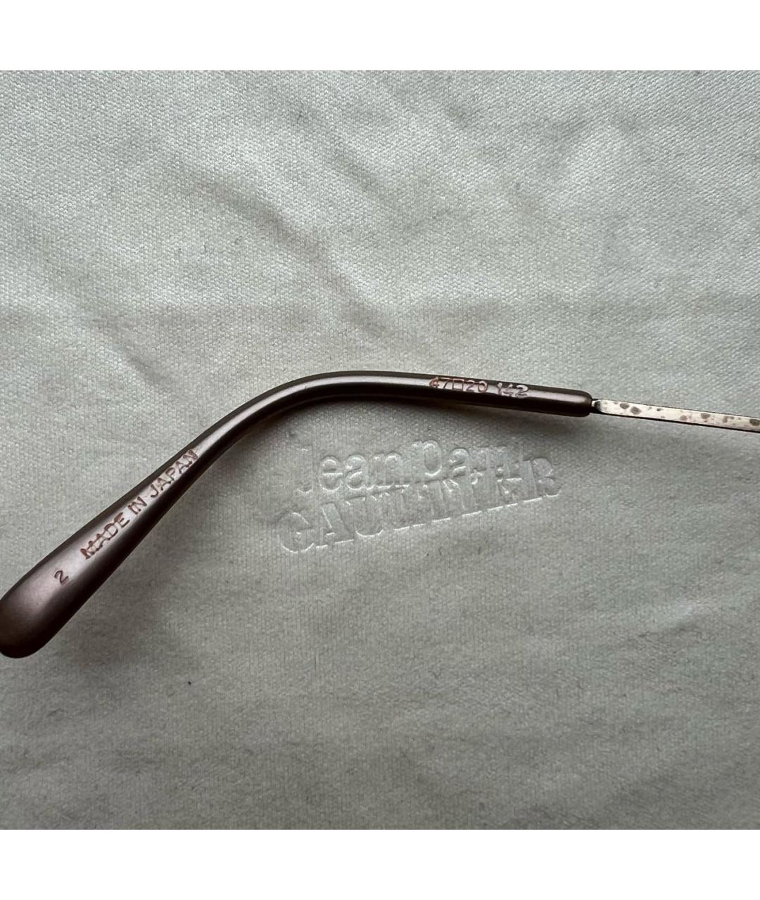 JEAN PAUL GAULTIER Золотые металлические солнцезащитные очки, фото 7