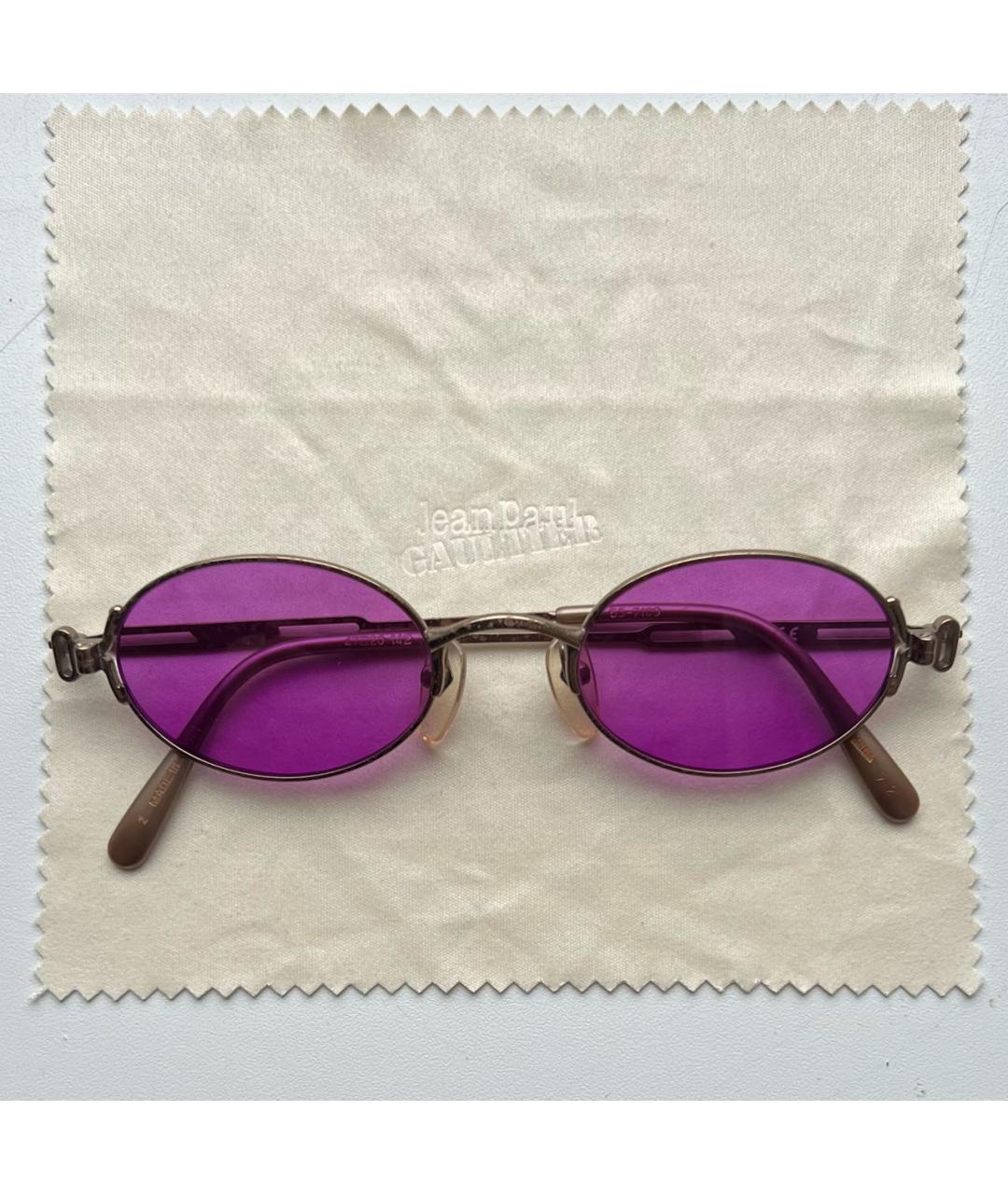 JEAN PAUL GAULTIER Золотые металлические солнцезащитные очки, фото 9