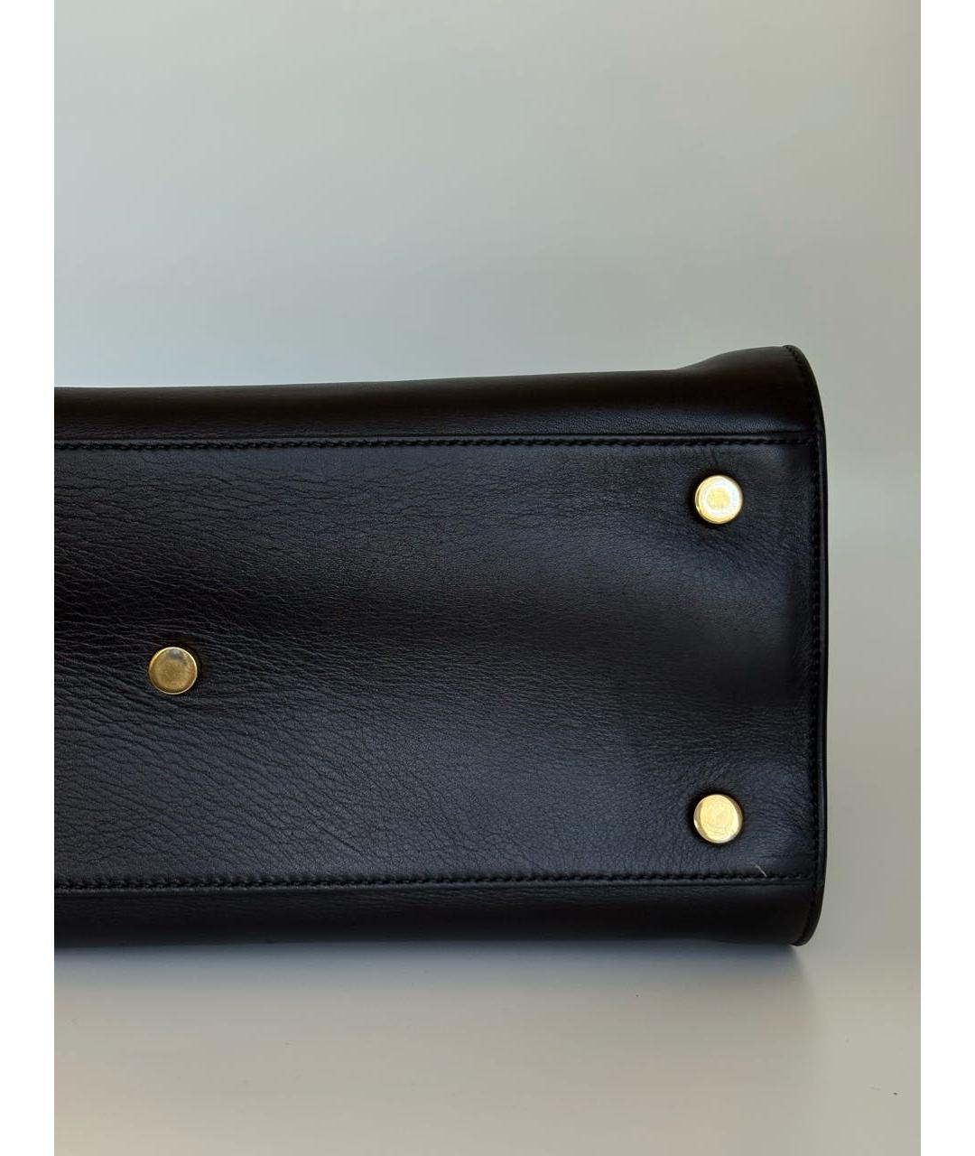 SAINT LAURENT Черная кожаная сумка с короткими ручками, фото 8