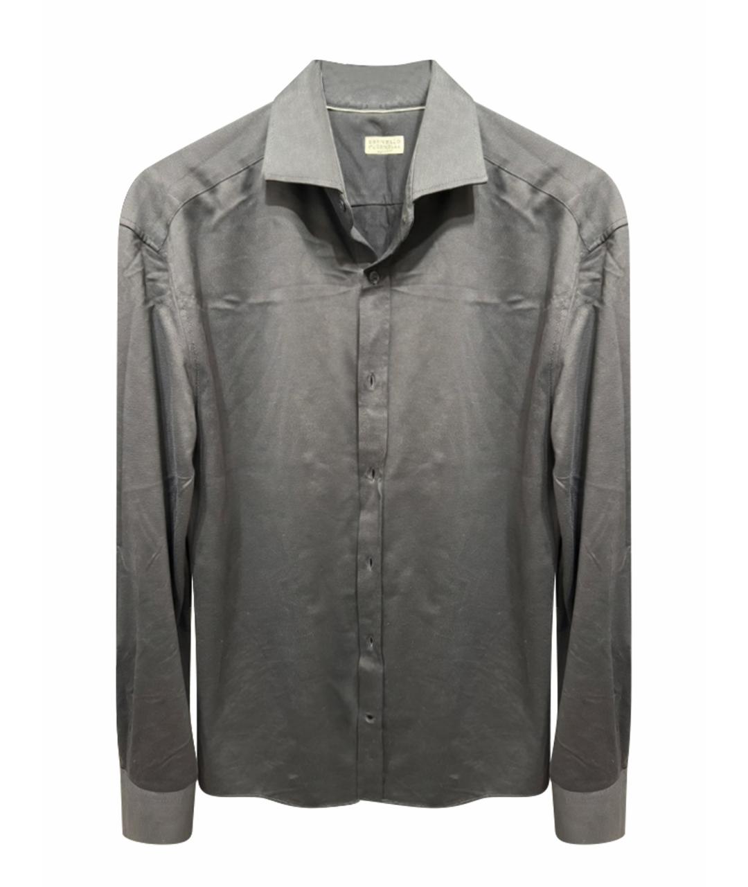 BRUNELLO CUCINELLI Темно-синяя хлопковая кэжуал рубашка, фото 1