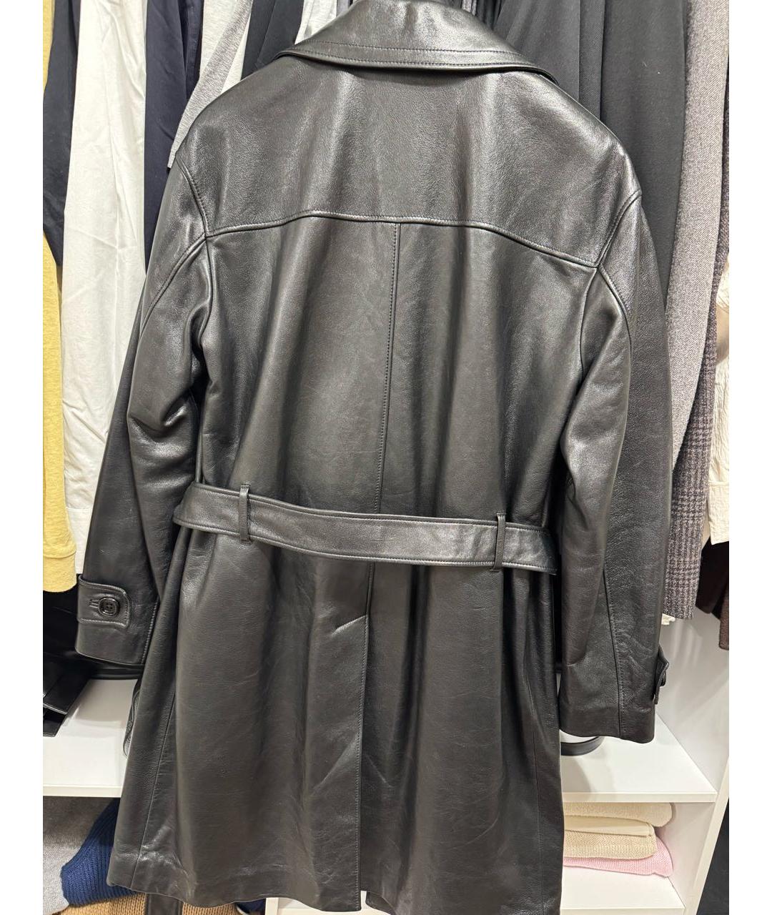 GUCCI Черный кожаный тренч/плащ, фото 2