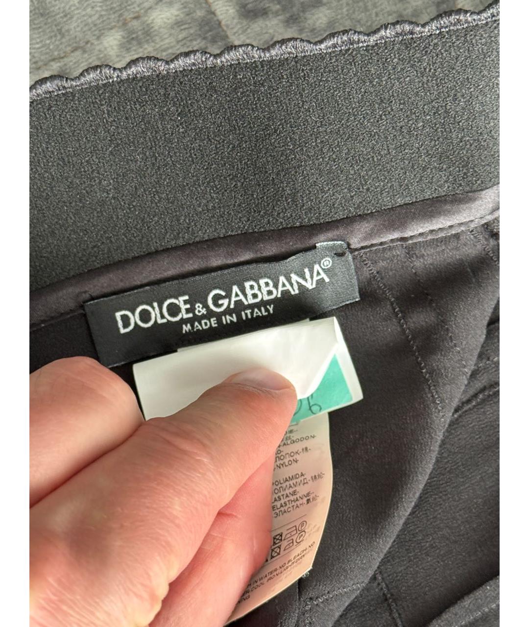 DOLCE&GABBANA Черная шелковая юбка миди, фото 7
